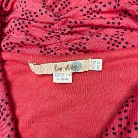 Boden Pink V Neck Ruched Wrap Dress Midi Length Wool Blend Size US 6 Long - Picture 9 of 11